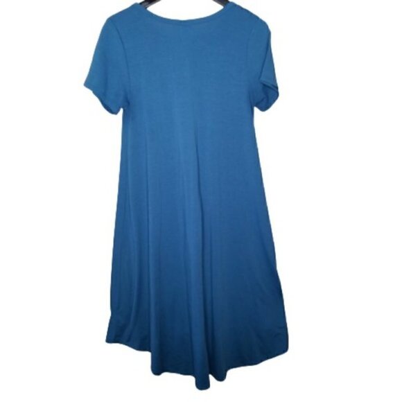 4/$25 Lularoe Teal Carly High Low Shirt Dress - Picture 6 of 6